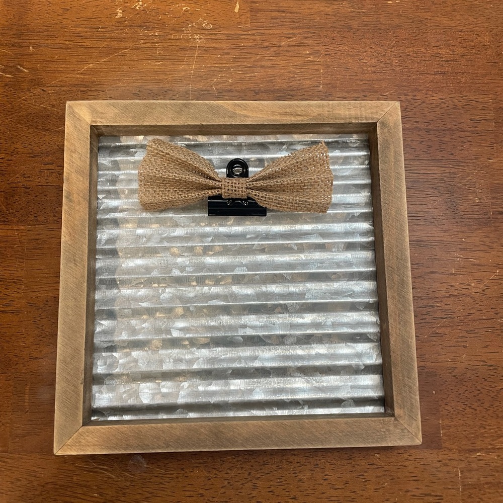 Wood and metal picture frame